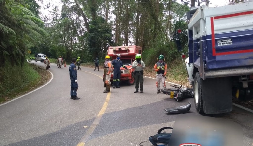 Accidente tránsito Ibagué: Violento accidente dejó un motociclista muerto en Tolima