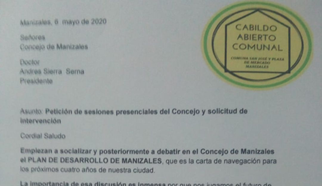 concejo; manizales; sesiones; virtual;: Ciudadanos piden al Concejo de Manizales sesionar de manera presencial