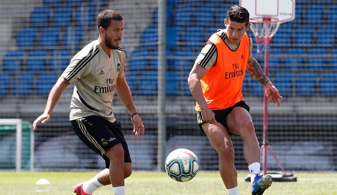 James Rodríguez Real Madrid tercera semana prácticas: James y Real Madrid comenzaron la tercera semana de trabajos presenciales