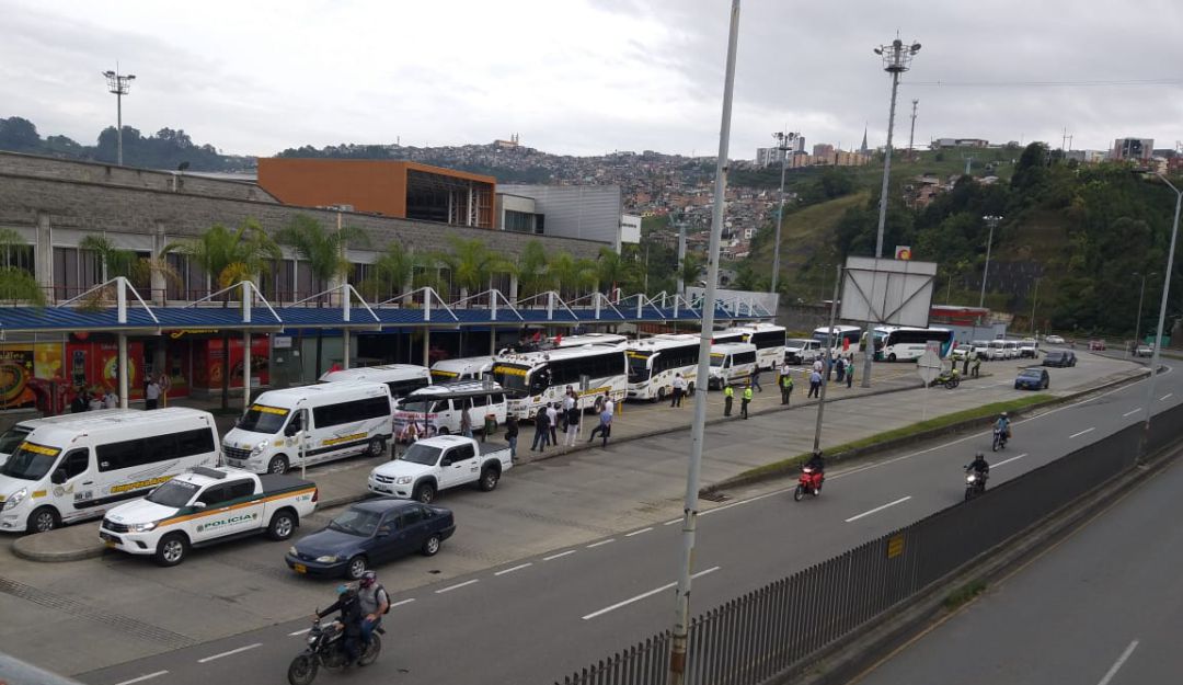 Caravana del sector del transporte en Manizales