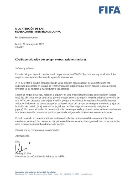 FIFA sanción por escupir en los partidos: FIFA permitirá sancionar de oficio a futbolistas que escupan en el campo FIFA sanción por escupir en los partidos: FIFA permitirá sancionar de oficio a futbolistas que escupan en el campo