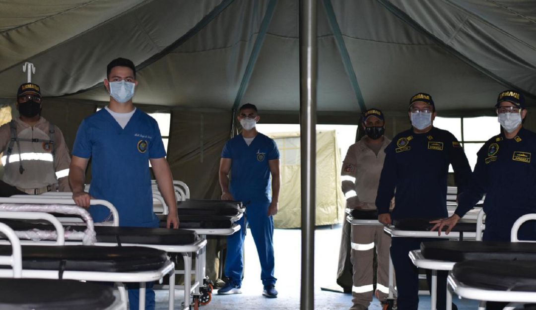 Hospital de campaña en Cartagena: Armada facilita camillas y carpas para hospital de campaña en Cartagena