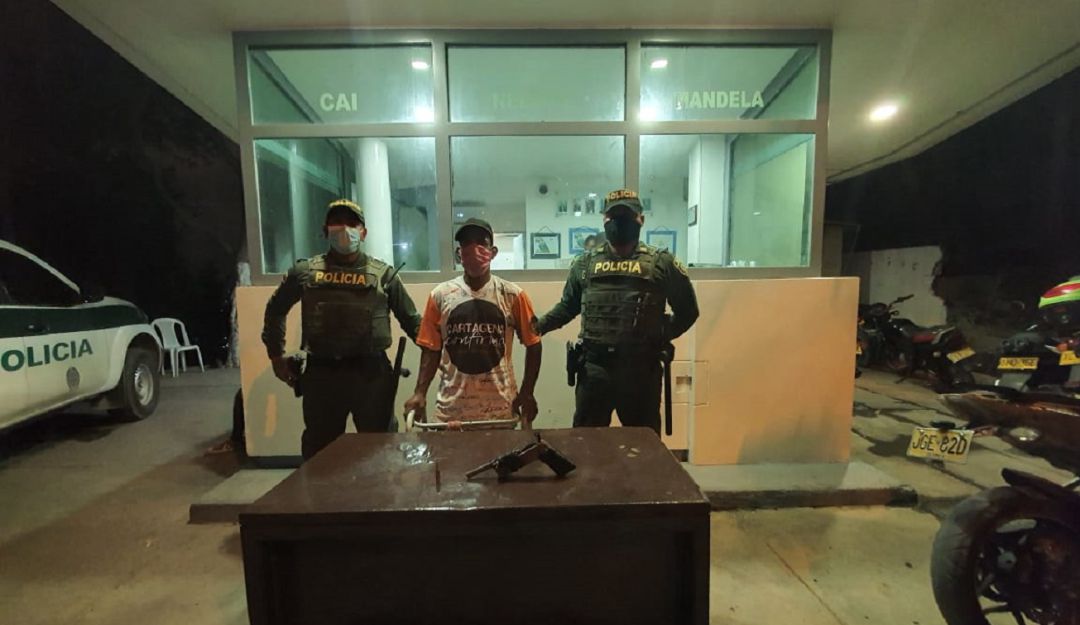 Capturas Policía en Cartagena: Cuatro capturados por porte ilegal de armas y hurto en Cartagena