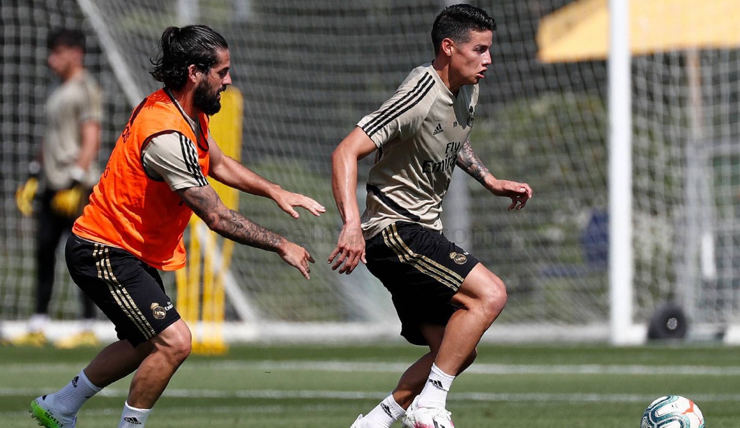 James Rodríguez Real Madrid entrenamientos grupo unificado: James y el Real Madrid regresaron a las prácticas en un solo grupo