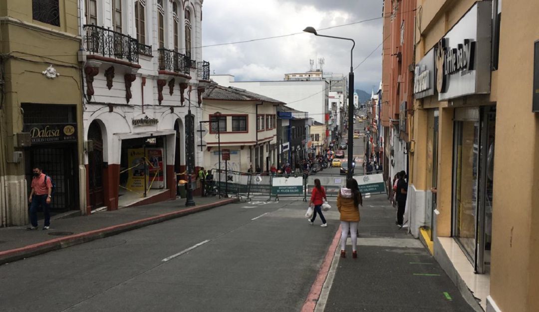 Cierre de la carrera 22 en el centro de Manizales