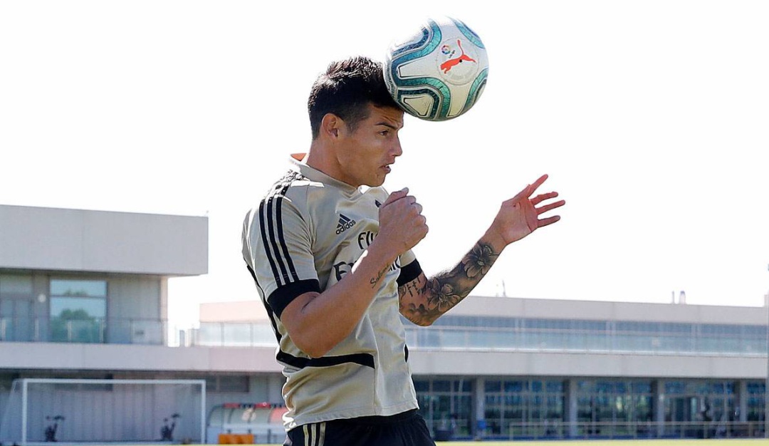 James Rodríguez Real Madrid entrenamiento: James y el Real Madrid reducen la carga de trabajos a vísperas del debut