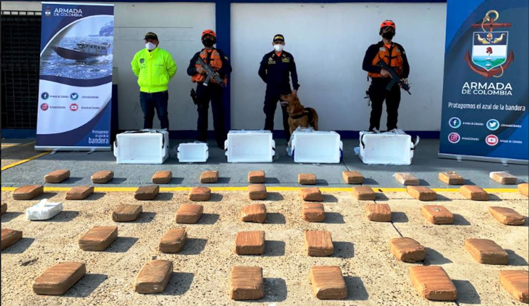 marihuana en Cartagena: Armada de Colombia incauta cargamento de marihuana en Cartagena
