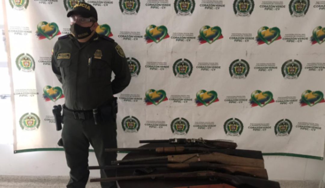 Incautación de armas en Caldas: Diferentes armas de fuego ilegales fueron incautadas en Neira y Manzanares