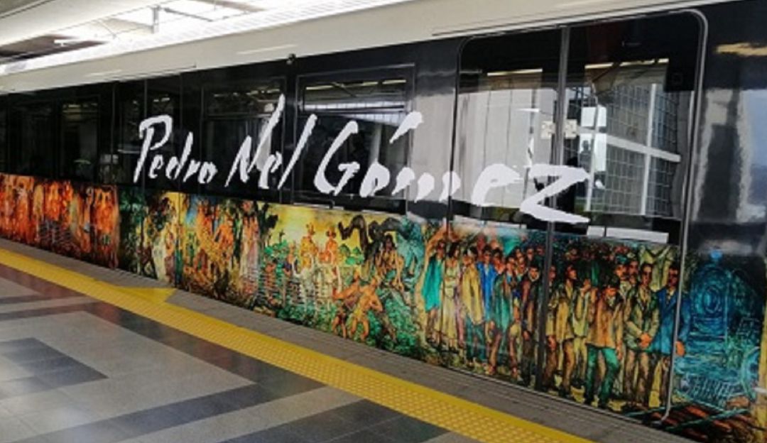 Pedro Nel Gómez: Metro de Medellín pinta un tren con los murales de Pedro Nel Gómez