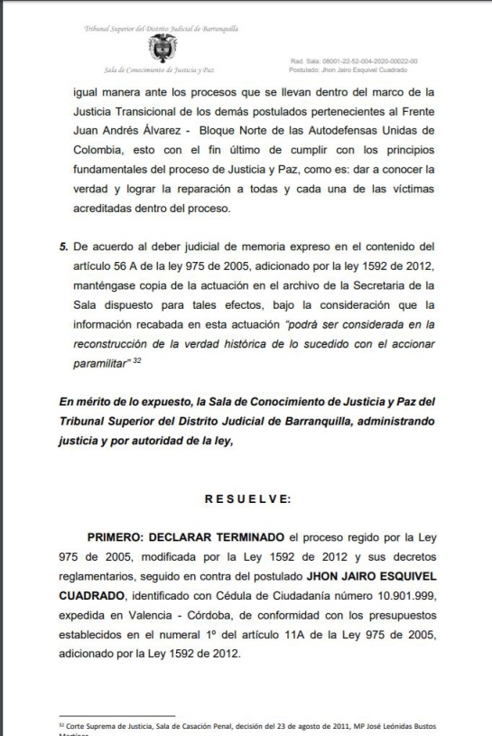 Secuestro de Melissa Martíne: Alias 'El tigre', excluido de Justicia y Paz Secuestro de Melissa Martíne: Alias 'El tigre', excluido de Justicia y Paz