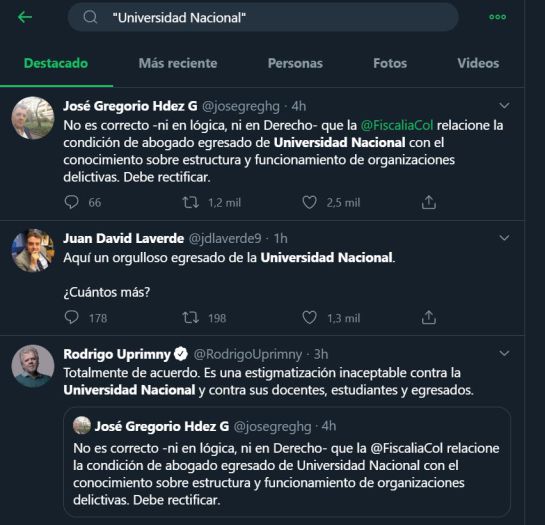Polémica entre Fiscalía y abogados de la U. Nacional por caso Andino Polémica entre Fiscalía y abogados de la U. Nacional por caso Andino