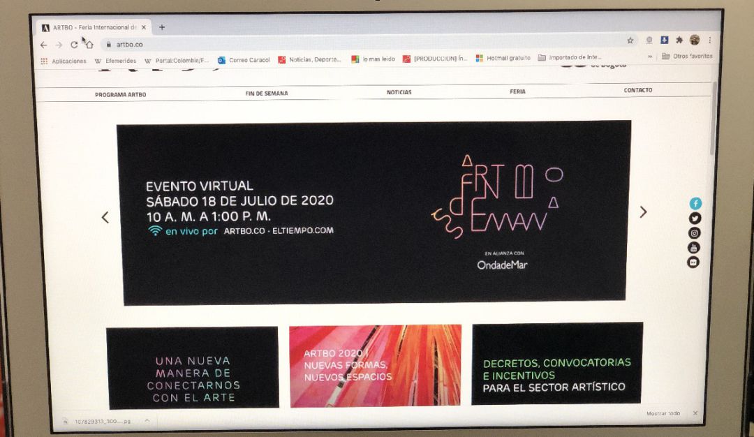 Artbo Fin de Semana en línea y apoyando a los artistas plásticos