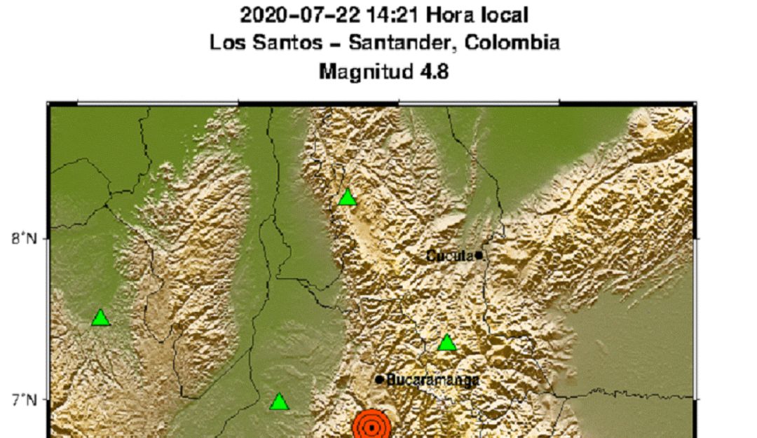 TEMBLOR SANTANDER LOS SANTOS FUERTE SISMO: Temblor sacudió a Santander a las 2 y 21 minutos