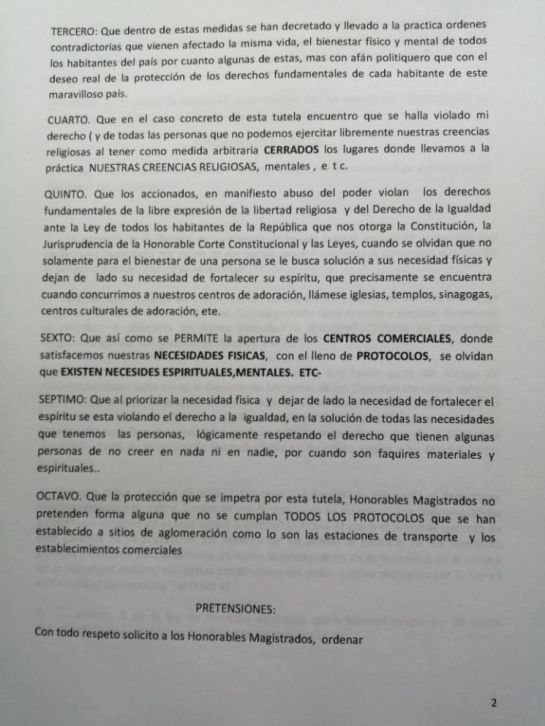 Reapertura iglesias: Con una tutela buscan que se reabran las iglesias del país Reapertura iglesias: Con una tutela buscan que se reabran las iglesias del país