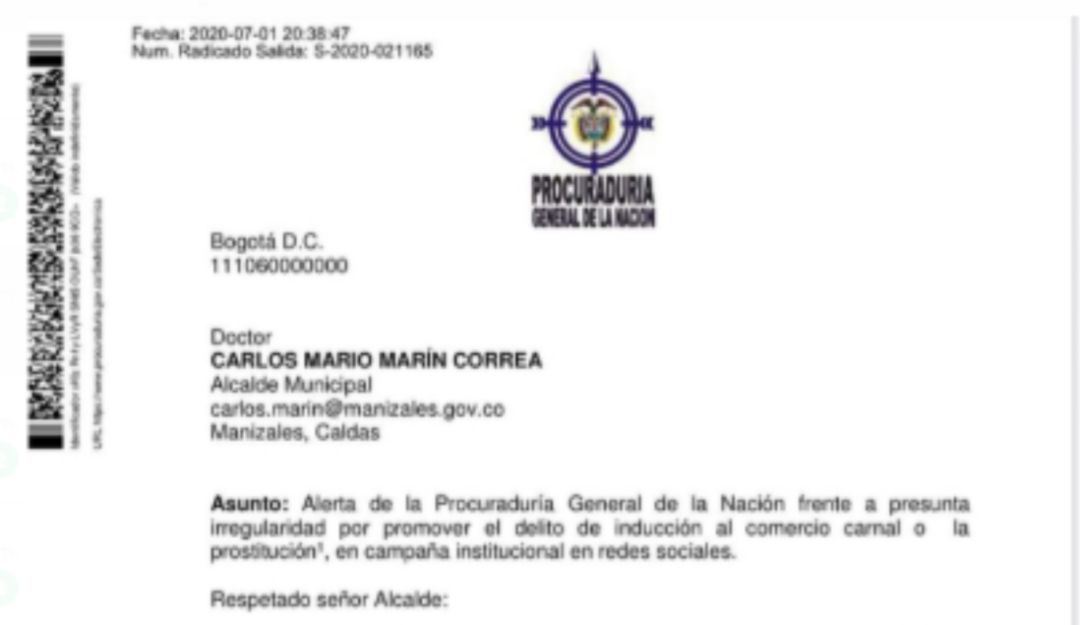 Procuraduría alerta a la Alcaldía de Manizales por prostitución: Alertan a la Alcaldía al presuntamente promover el acceso a la prostitución