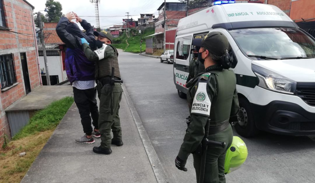 Imagen de archivo, operativos de la Policía en Manizales