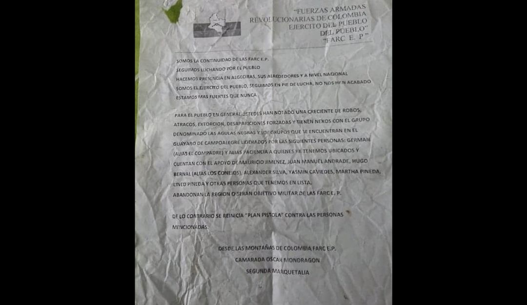 Desplazamiento Huila: 180 desplazamientos en el 2020 genera violencia en Algeciras Huila