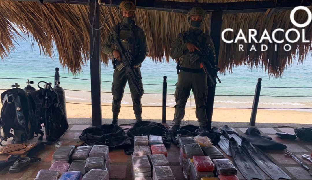 Bandas. drogas: Confiscan cargamento de cocaína y elementos de buceo en Playa Blanca
