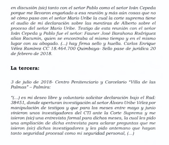 Manipulación testigos: Así se giraban los pagos al exPara Carlos Vélez para ‘todo el montaje’ Manipulación testigos: Así se giraban los pagos al exPara Carlos Vélez para ‘todo el montaje’