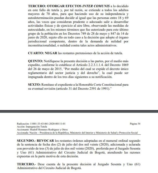 Adultos mayores COVID-19: ‘Rebelión de las canas’ de nuevo le gana pulso jurídico al Gobierno Nacional Adultos mayores COVID-19: ‘Rebelión de las canas’ de nuevo le gana pulso jurídico al Gobierno Nacional