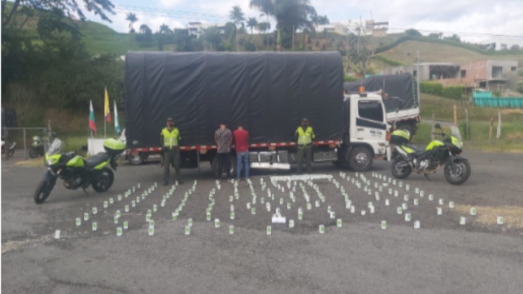 Ketamina avaluada en más de $70 millones fue incautada en vías de Caldas