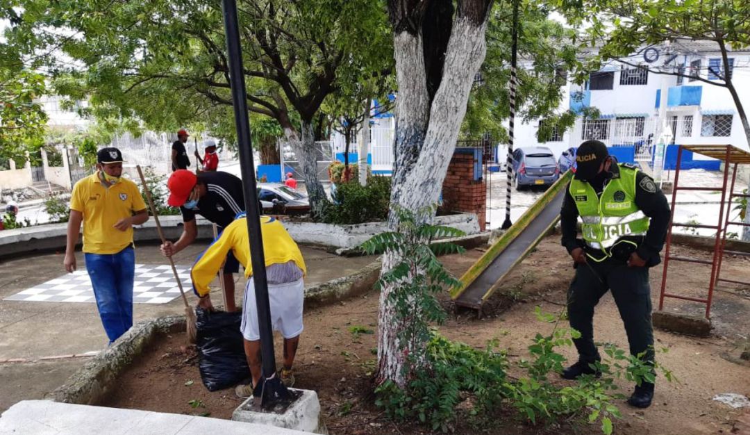 barrista de Cartagena siembra plantas: Colectivo barrista de Cartagena realizó siembra de 35 plantas ornamentales