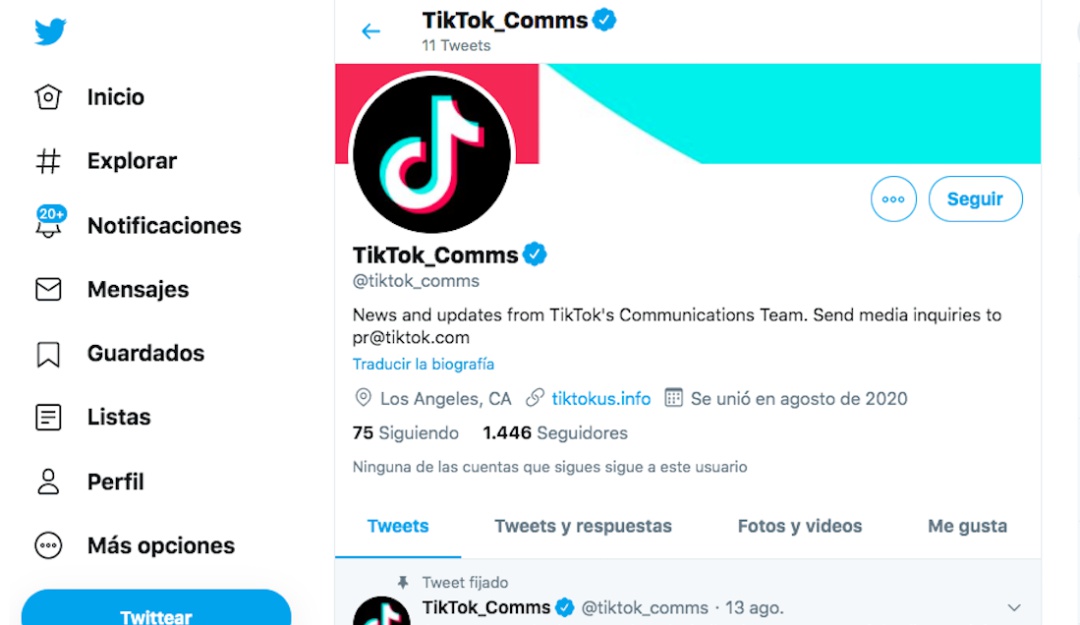 TikTok cuenta Twitter: TikTok crea cuenta en Twitter ¿responderá mensajes de Trump?