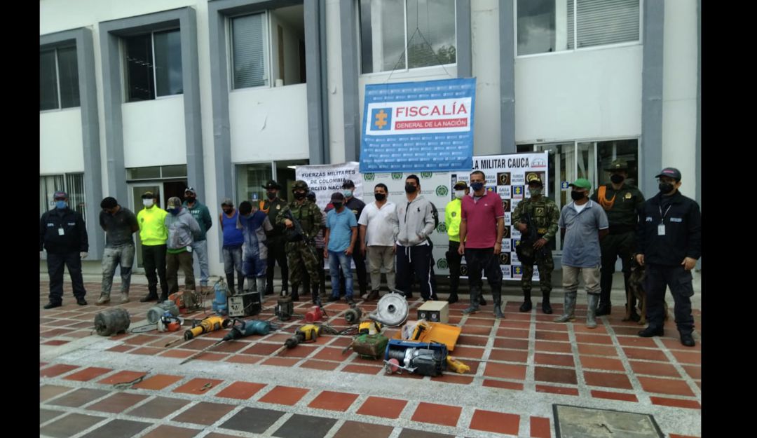 Explotación de oro ilegal Cauca: Capturan a 11 presuntos integrantes de red de mineros ilegales en Cauca
