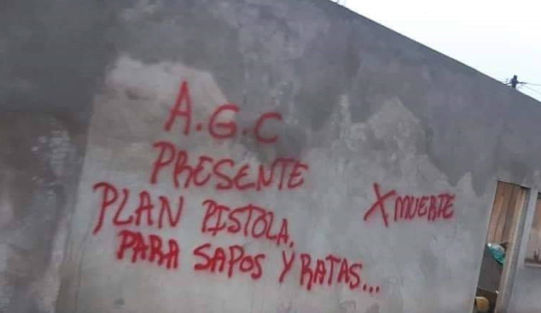 En San Roque pintaron casas con siglas del grupo ilegal Clan del Golfo: En San Roque pintaron casas con siglas del grupo ilegal Clan del Golfo
