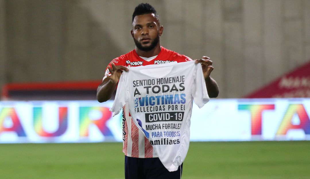 Superliga: Borja marca gol para Junior y lo dedica a víctimas del COVID-19 en Colombia