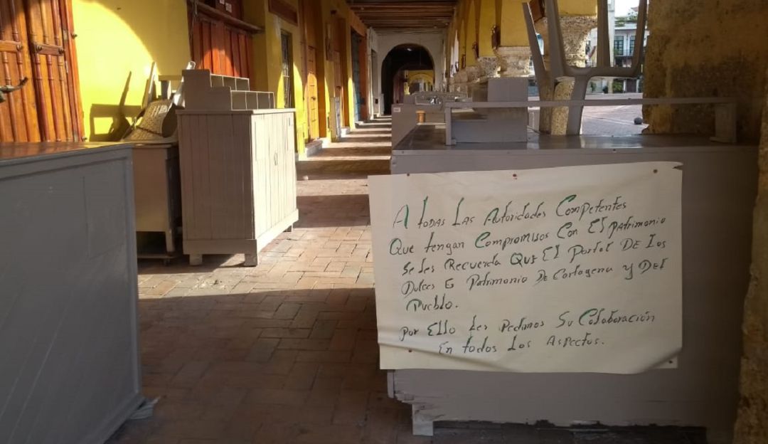 Portal de los Dulces en Cartagena: En Cartagena el Portal de los Dulces sigue cerrado