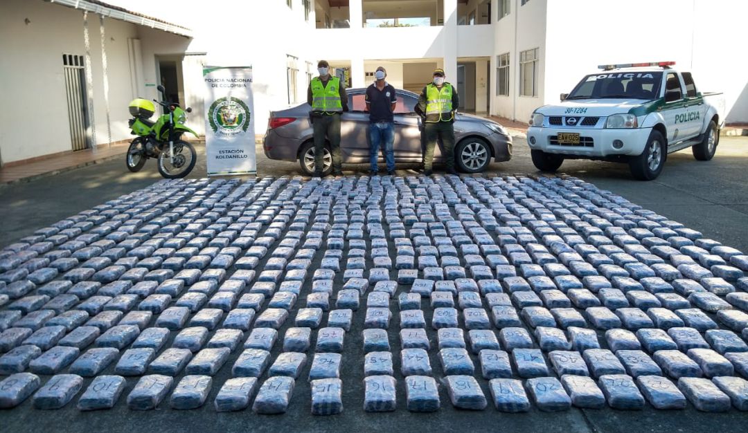 Incautan 357 kilos de marihuana luego de persecución en Roldanillo: Persecución en Roldanillo deja la incautación de 357 kilos de marihuana