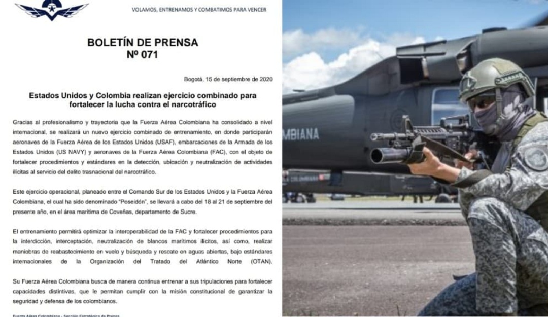 Colombia y Estados Unidos realizarán ejercicios en lucha del narcotráfico: Comunidades campesinas rechazan operaciones estaunidenses en Colombia