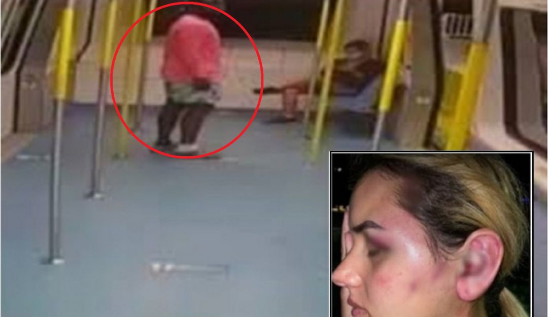 (VIDEO) Hombre propina paliza a colombiana en pleno metro de Miami: Afroamericano golpea brutalmente a colombiana en pleno metro de Miami