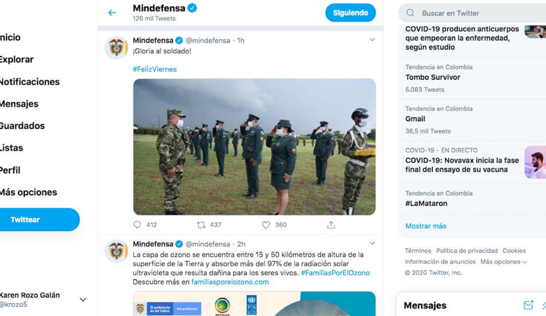 Trinos MinDefensa: MinDefensa publica en Twitter "gloria a los soldados"