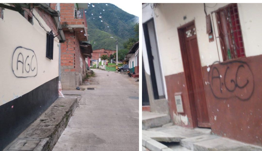 Grafitis Clan del Golfo panfletos Antioquia: Grafitis de "Gaitanistas" en Antioquia, es una acción política y de poder
