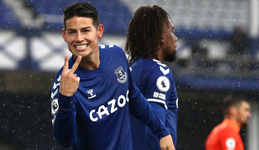 Everton Goles James Rodríguez Yerry mina: Everton sigue en racha con goles de James Rodríguez y Yerry Mina