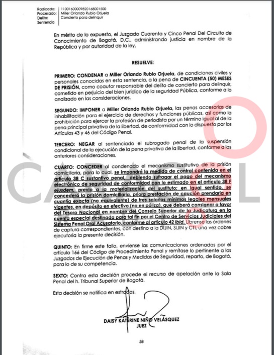 Pedro Orejas: Condenan al periodista Miller Rubio por beneficiar a 'Pedro Orejas' Pedro Orejas: Condenan al periodista Miller Rubio por beneficiar a 'Pedro Orejas'