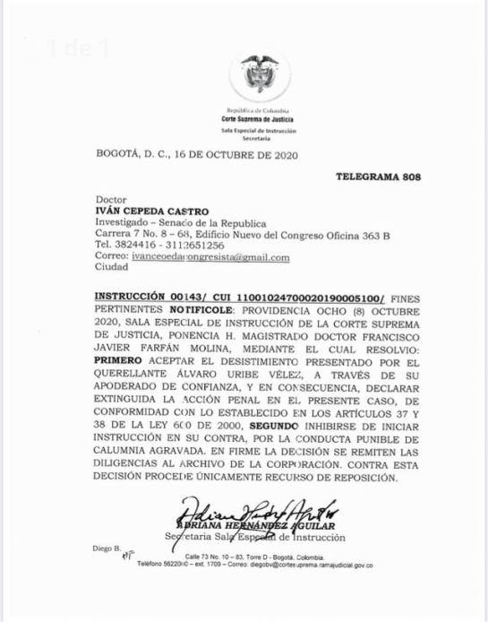 Álvaro Uribe denuncia a Iván Cepeda: Álvaro Uribe desiste de una denuncia por calumnia contra Iván Cepeda Álvaro Uribe denuncia a Iván Cepeda: Álvaro Uribe desiste de una denuncia por calumnia contra Iván Cepeda