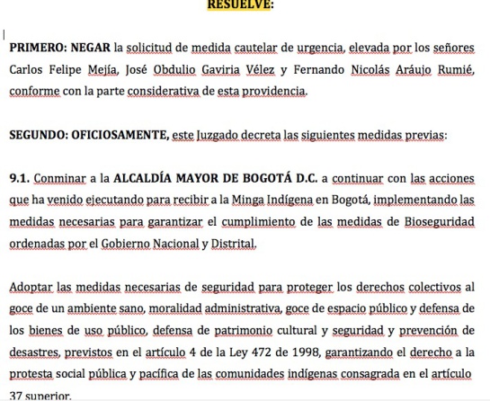 Minga Indígena: Ordenan a MinInterior apoyar a la Alcaldía en la atención de Minga Indígena Minga Indígena: Ordenan a MinInterior apoyar a la Alcaldía en la atención de Minga Indígena