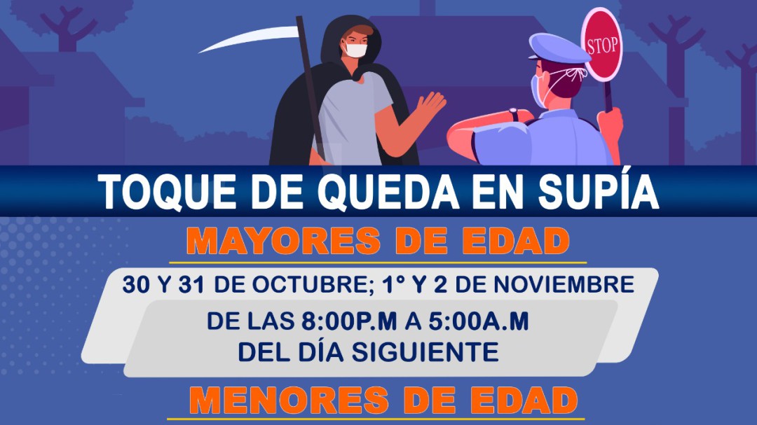 Mayores y menores de edad, tendrán Toque de Queda en Supía, Caldas