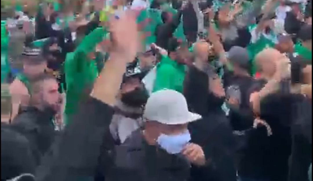 Sin bioseguridad, hinchas de Nacional protestaron en Guarne: Sin bioseguridad, hinchas de Nacional protestaron en Guarne