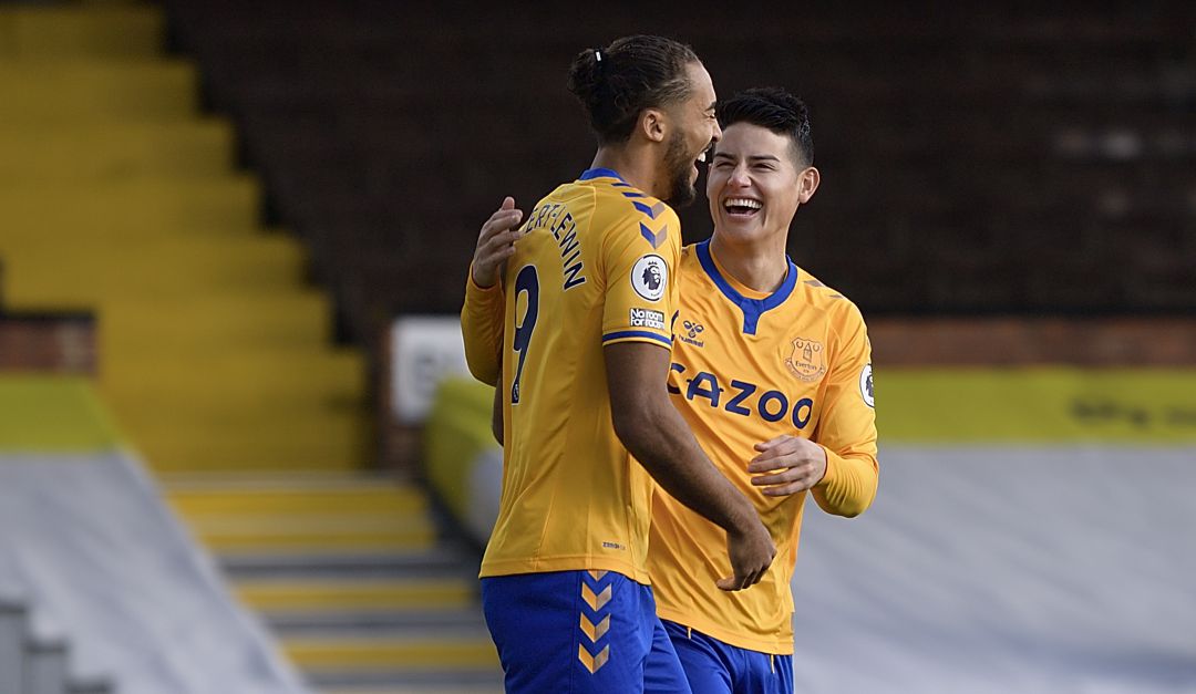 Premier League: Destacada actuación de James Rodríguez en triunfo del Everton ante Fulham