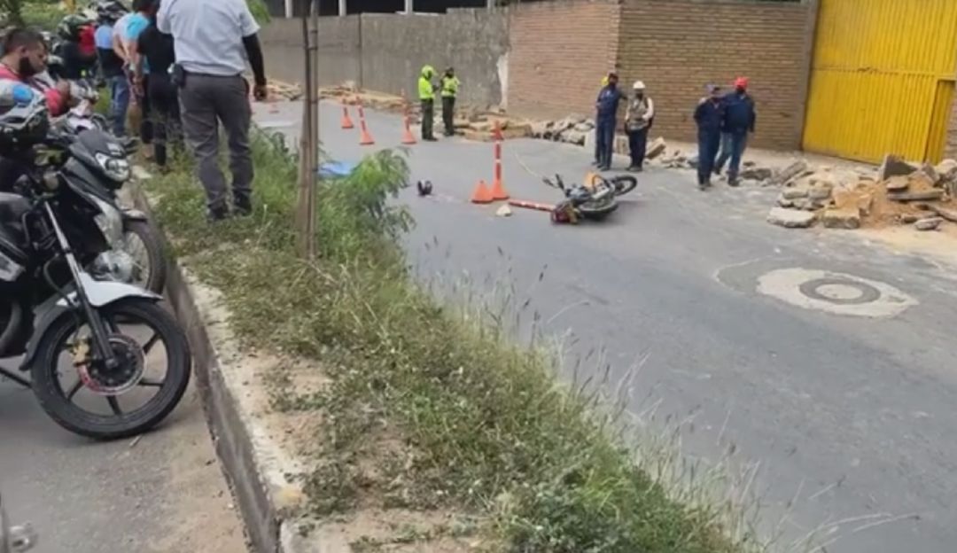 ACCIDENTE TRANSITO MOTOCILISTA MUERTO VIA BUCARAMANGA GIRON: Muere motociclista en la vía Bucaramanga- Girón