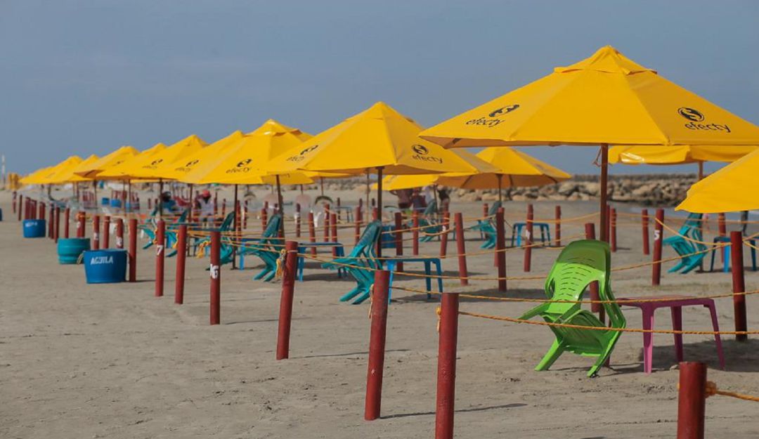 Modulos de playas en Cartagena: Delimitación de módulos en playas de Cartagena son de plástico reciclado