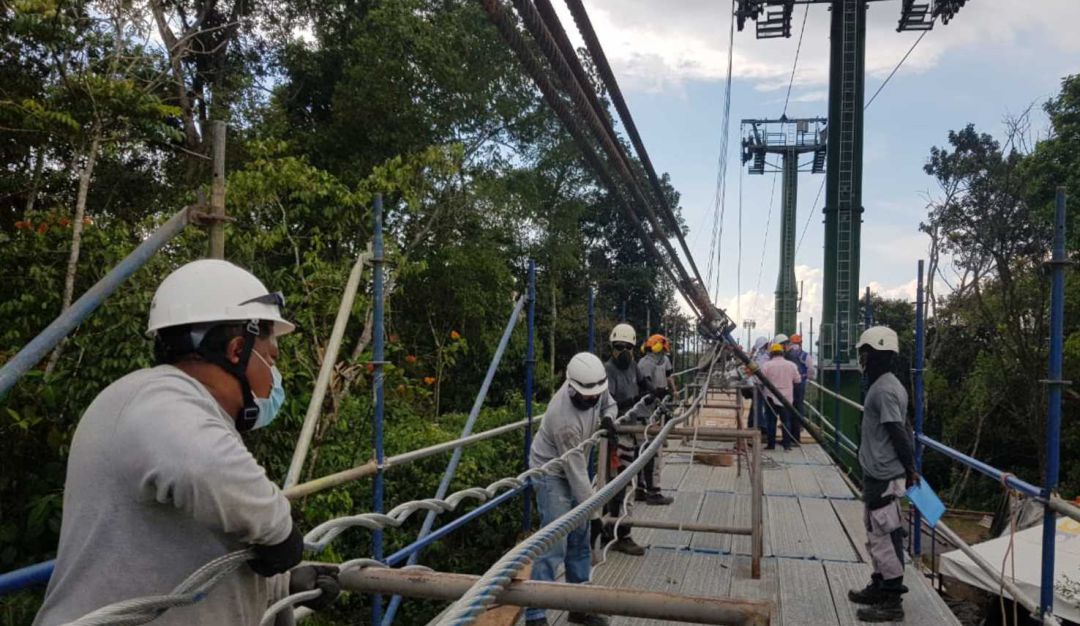 Megacable de Pereira: Inician instalación del cable portador de cabinas del Megacable de Pereira