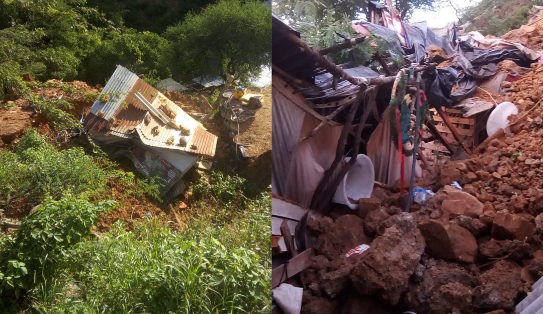 Derrumbamiento de tierra destruye casas: Alud de tierra destruye casas en barrio 28 de Febrero en Cúcuta