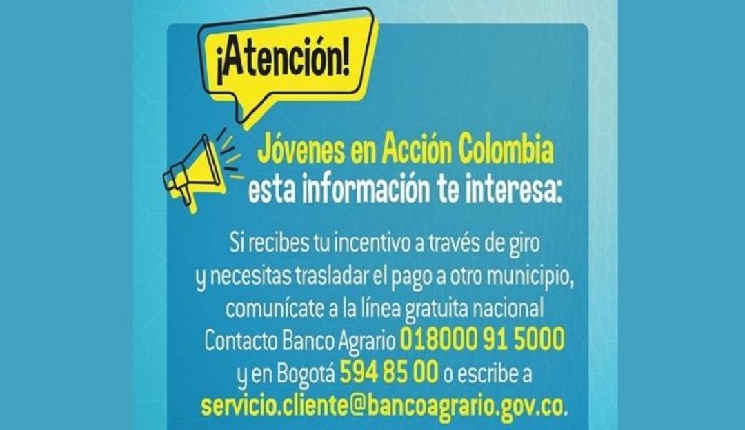 Cambio de domicilio de beneficiarios de Jóvenes en Acción