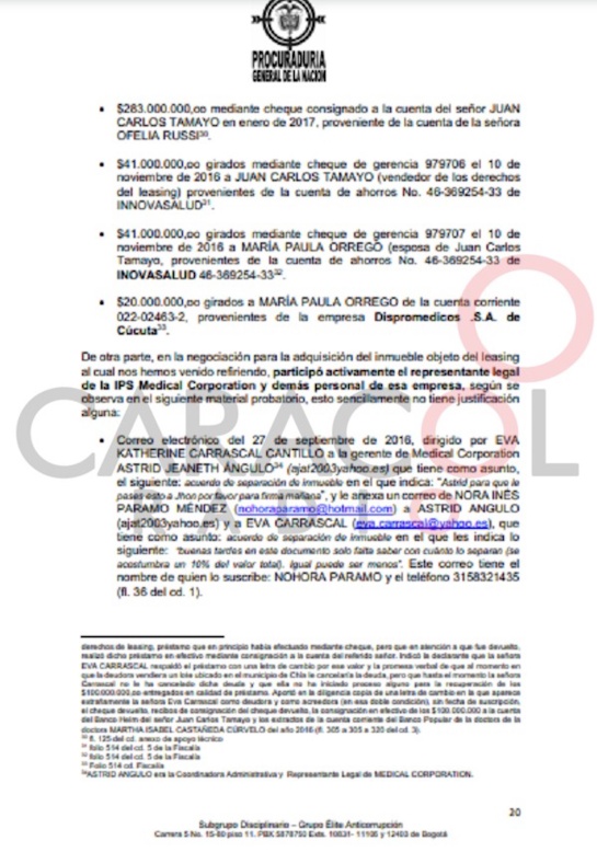 Procuraduría General de la Nación: En sanción a Eva Carrascal aparece un extraño pago de ex viceprocuradora Procuraduría General de la Nación: En sanción a Eva Carrascal aparece un extraño pago de ex viceprocuradora