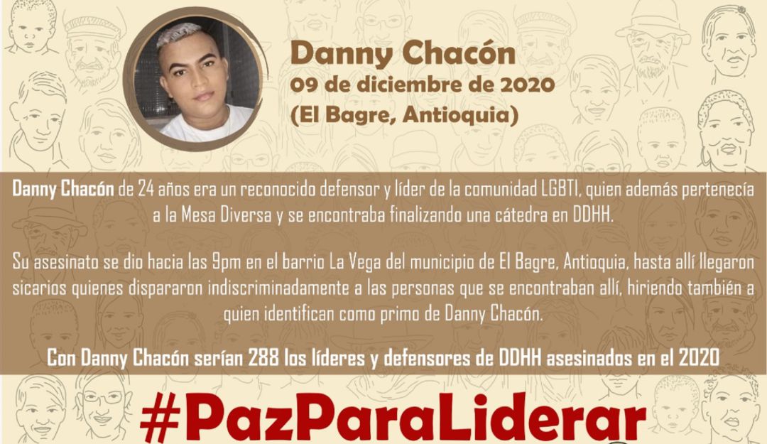 Noticias de Antioquia: Asesinaron a un líder de la comunidad LGBTI EN El Bagre, Antioquia